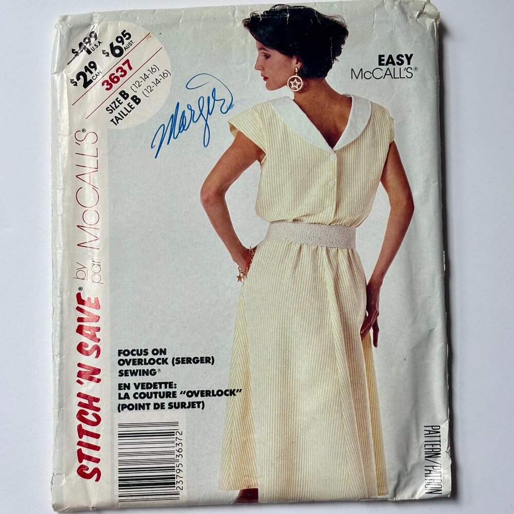 Stitch N Save by McCall's Pullover Dress Uncut Patterns 3637 (12-16)